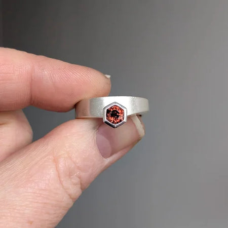 handmade orange zircon ring | engagement ring