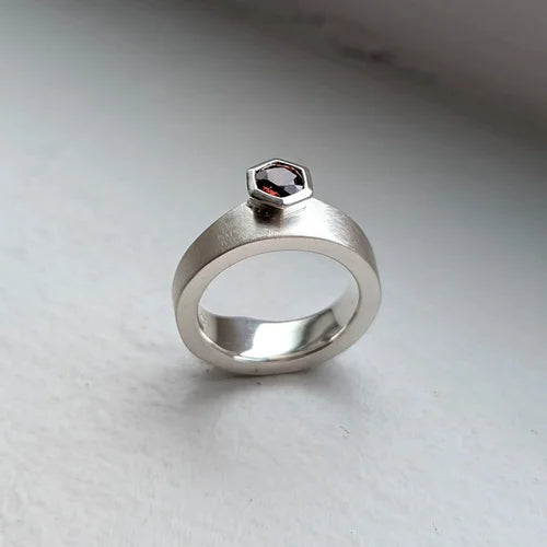 handmade orange zircon ring | engagement ring