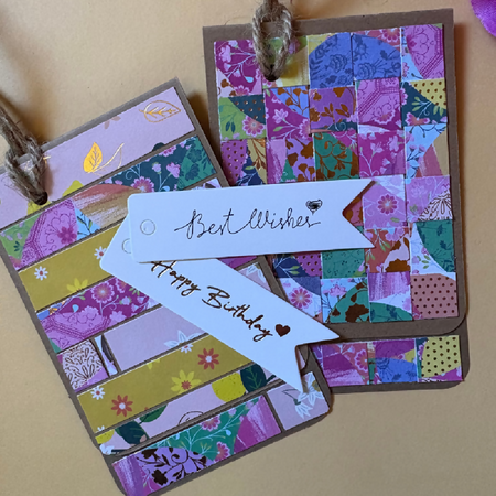 Set of 2 multi colour mini gift cards