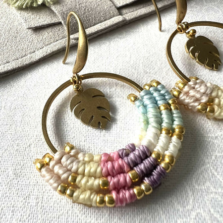 Candy Micro Macrame Earrings +Free Microfiber Pouch