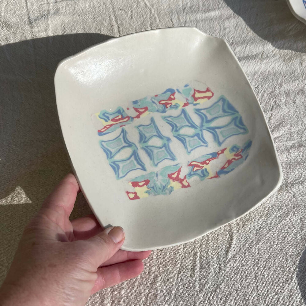 Australian Ceramic Pottery Artist Ana Ceramica Home Decor Kitchen and Dining  Nerikomi Inlay Plate  Tray Dish Handmade Pottery Ceramics