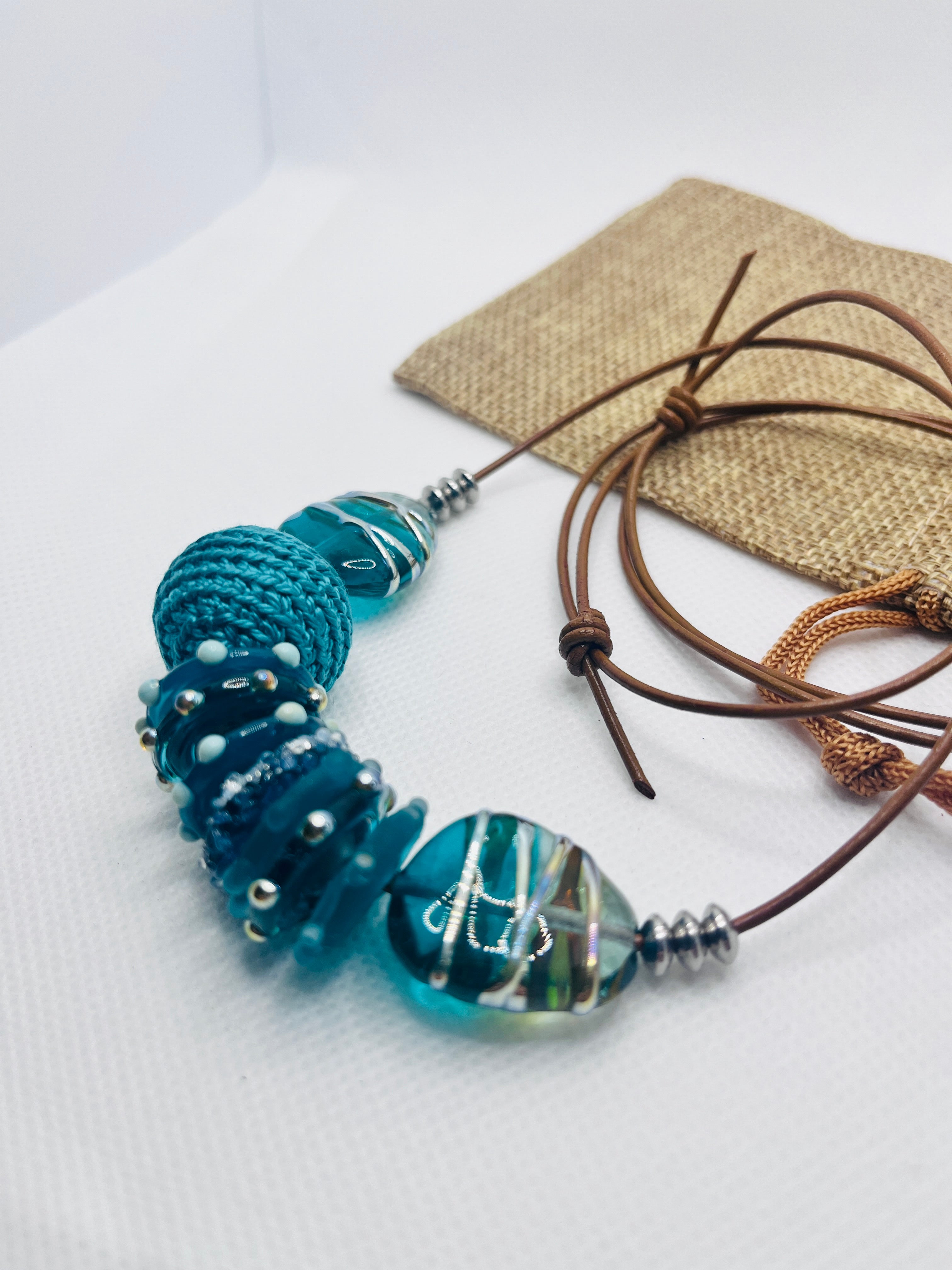 Handmade strand necklace - Tranquil Teal