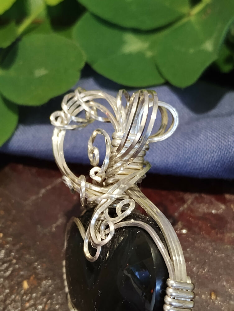 Rainbow Obsidian Heart in Sterling Silver