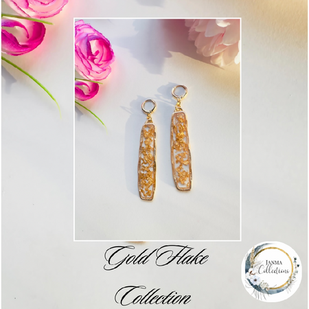 Australian Handmade Golden Flake Huggie Earrings