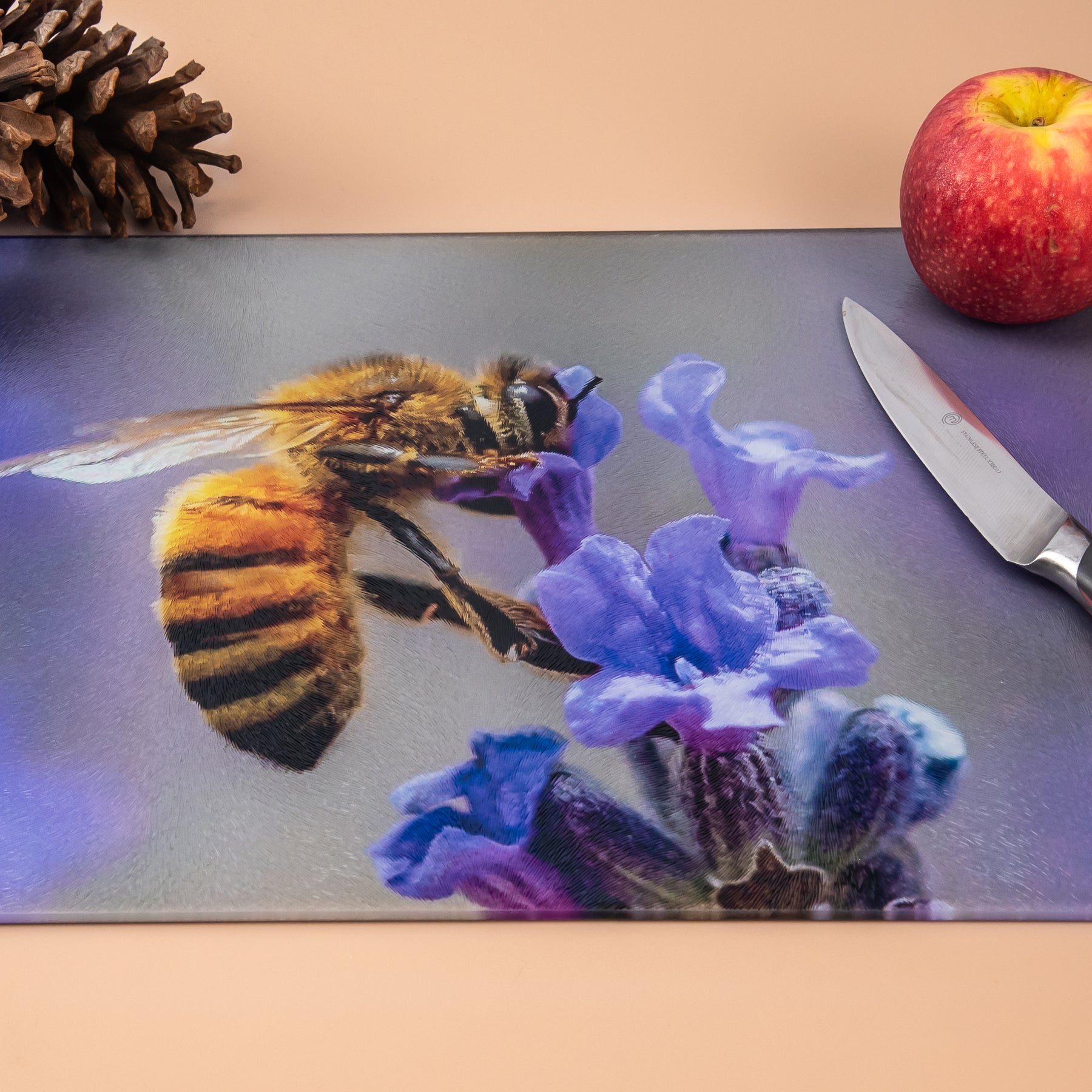 Tempered Glass Chopping Boards - Bees and Lavender
