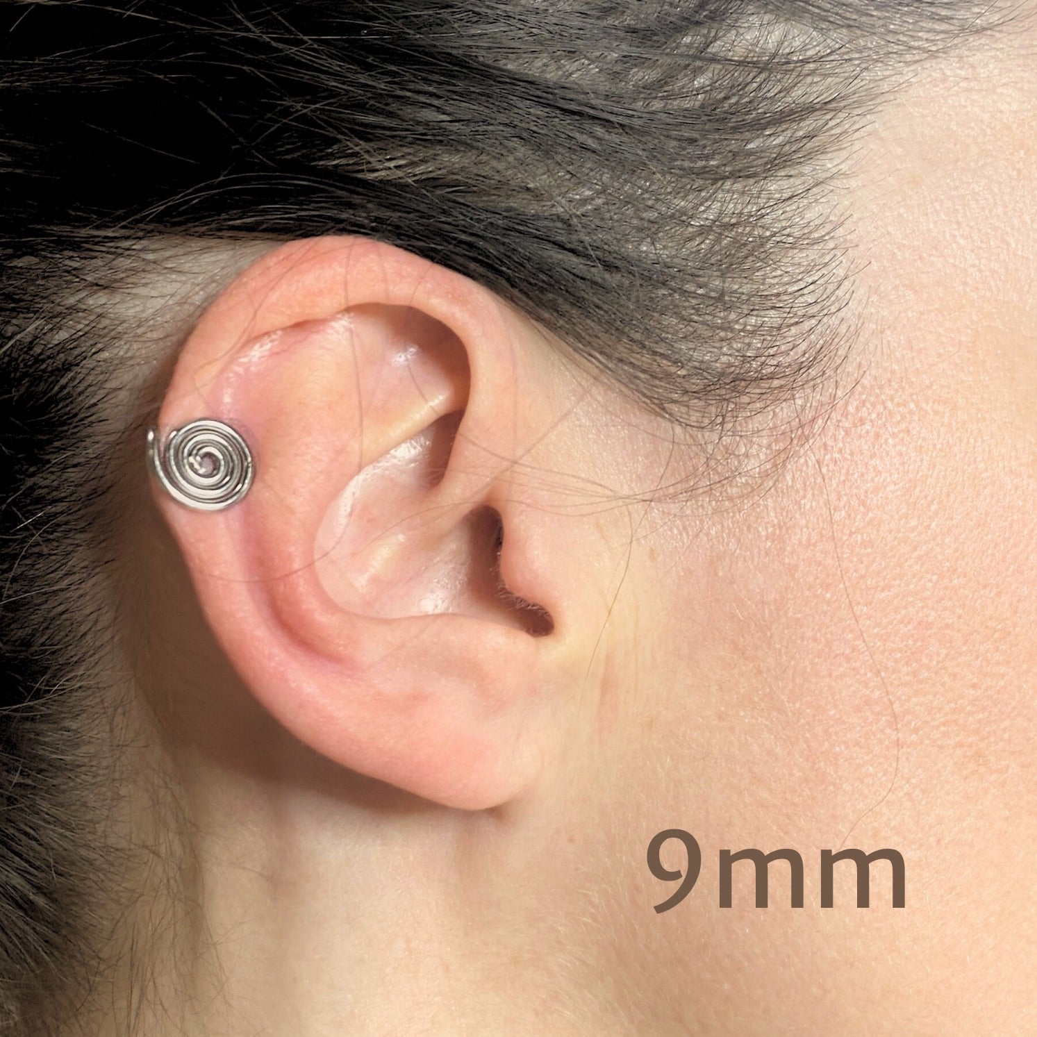 Spiral ear cuff | gold silver copper rose titanium & more | Clip on Compression | 3 sizes