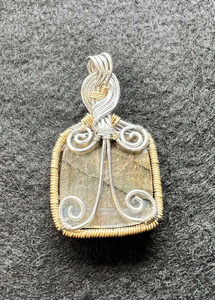 Wire-Wrapped Labradorite Pendant