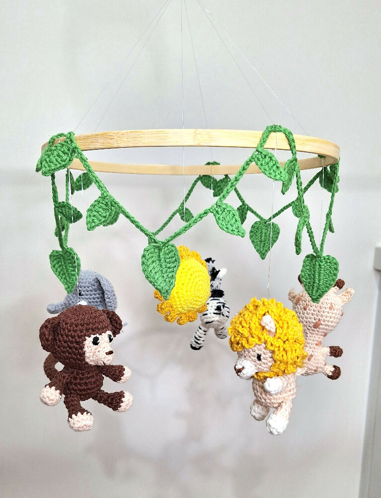 Jungle animal nursery mobile