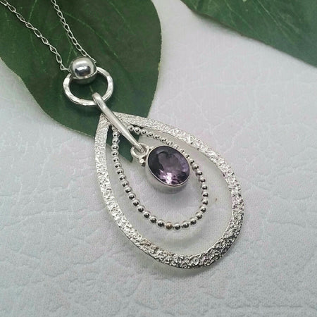 Sterling silver amethyst pendant