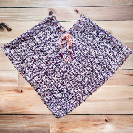 Bree - Handmade Crochet Girls Poncho 5 -7 years