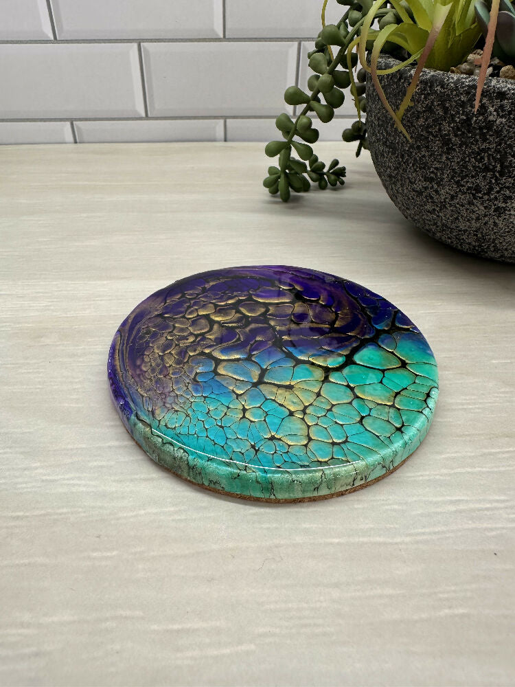 Handmade, Hand-painted Resin-coated Coasters