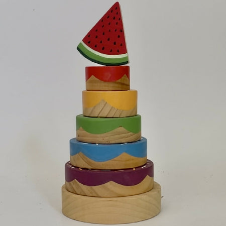 Donut Ring stacker with watermelon topper.