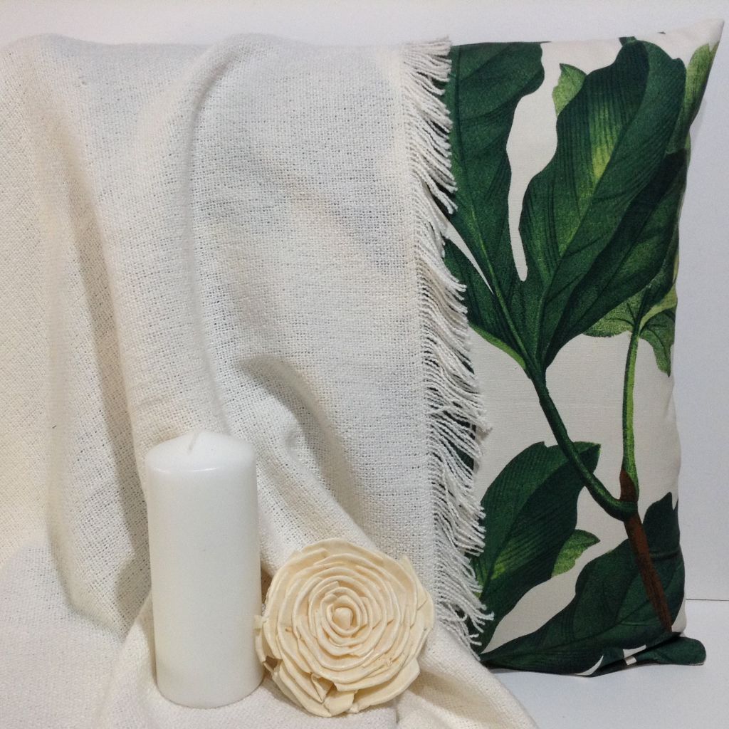 Palm leaf cushion cover. Coastal living 45x45