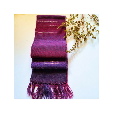 'Pink n purple' 100% wool handwoven scarf