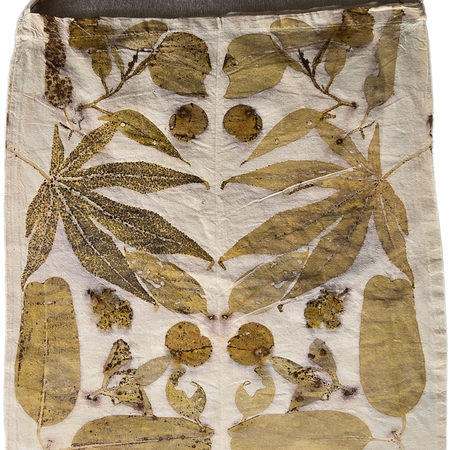 Eco Printed Calico Tote Bag