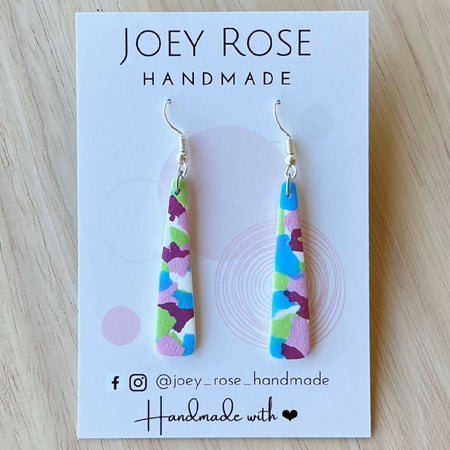MELINDA ~ Confetti Print ~ Polymer Clay Earrings