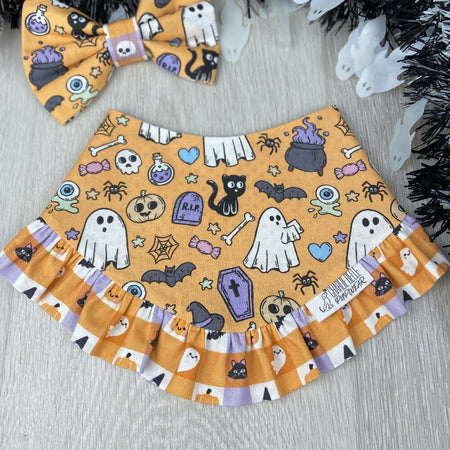 Halloween Dog Ruffled Bandana | Halloween Dog Costume