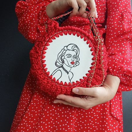 Custom Hand-Painted Crochet Bag | Limited Edition | Wearable Art
