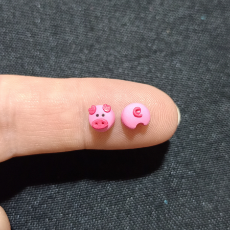 Pig stud earrings