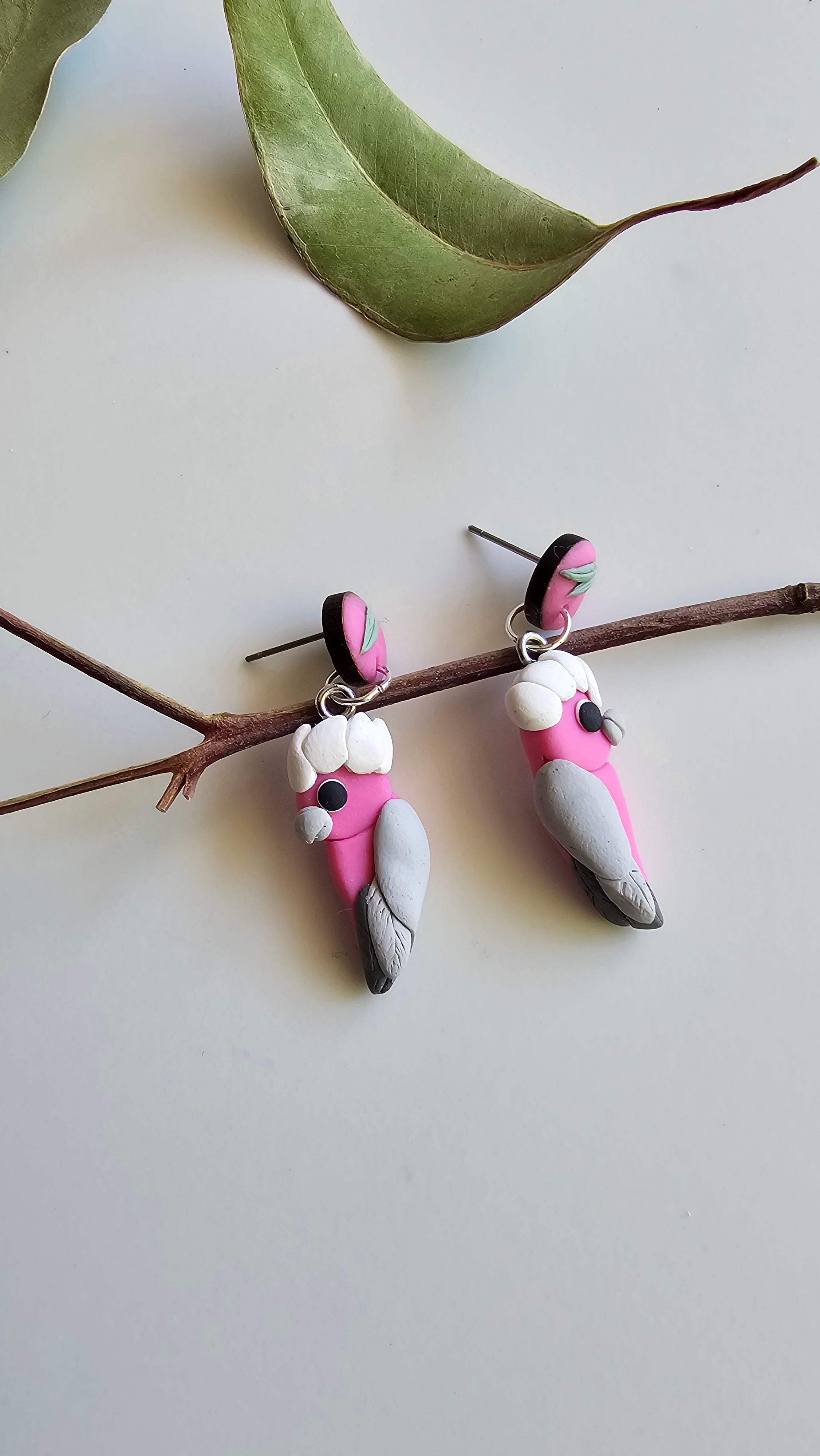 Pink Galah Hand Made Dangle Earrings .