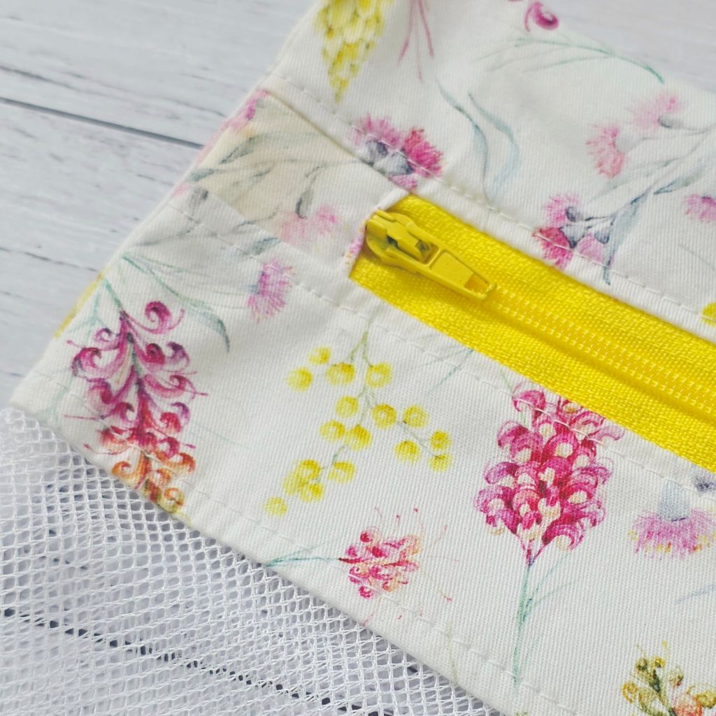 Wash Bag, Small - Lingerie/Delicates, Strawberries or Flamingos or Grevillea