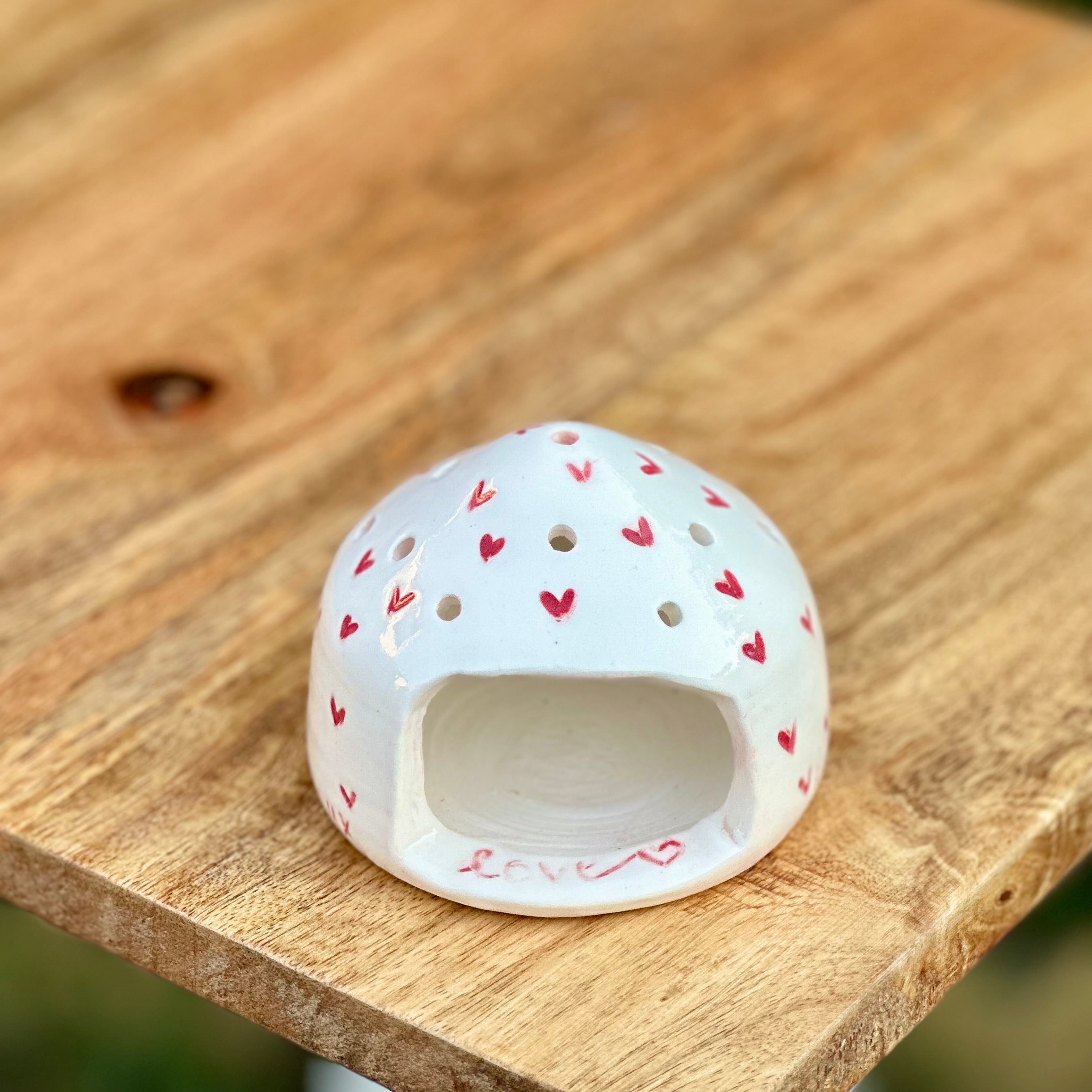 Porcelain Tealight Holder - Love Is… Handmade Australian Pottery