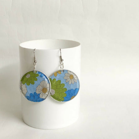 Recycled Coffee Pod Earrings - Flower Power