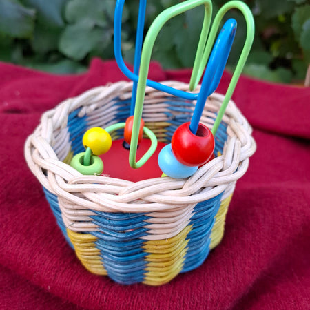 Small blue yellow basket