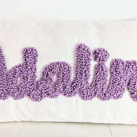 Personalised CURLY text cushion