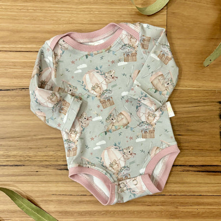 Baby Stretch Body Suit - Koalas Hot Air Balloons
