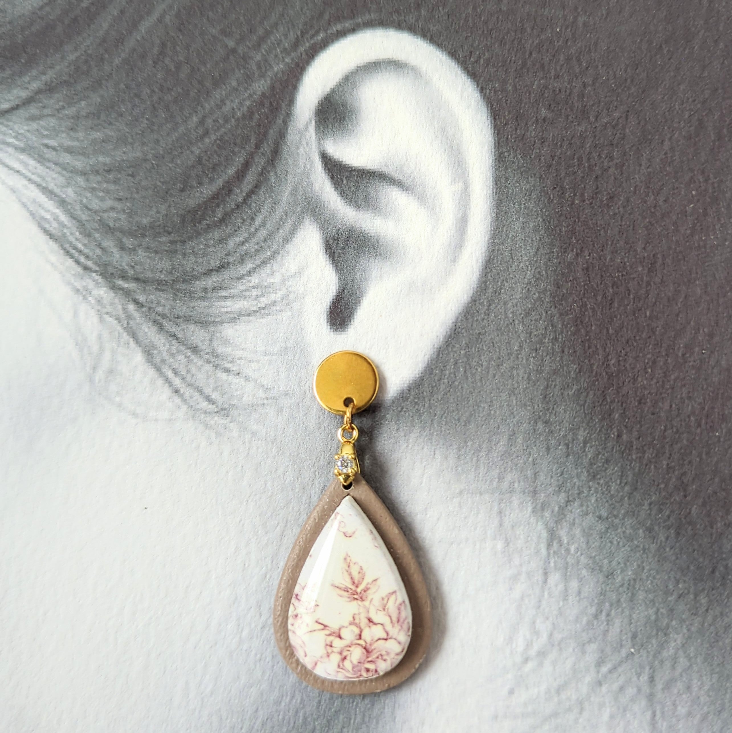 Russet Brown Rose Vine Earrings, Perfect for Autumn.