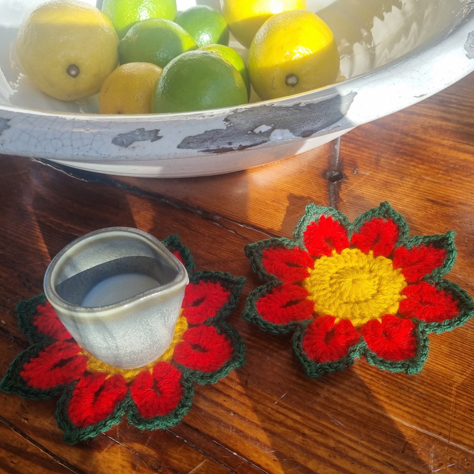 Crochet Coasters - Set of 3| Poinsettia Design | Christmas | Handmade