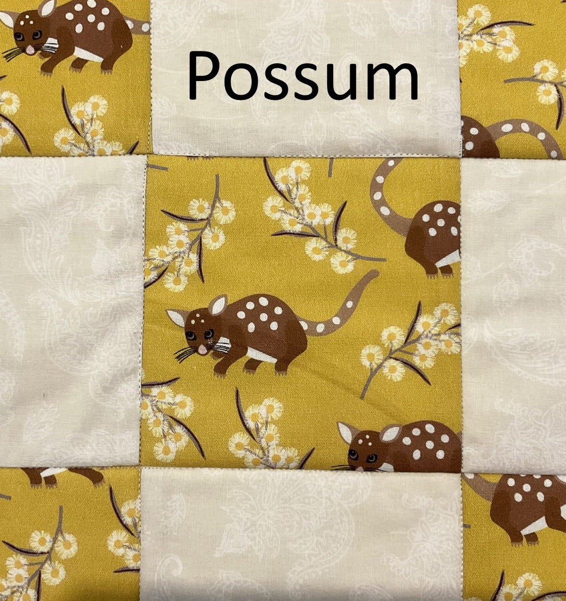 Baby patchwork pram quilt, change mat, Australiana theme