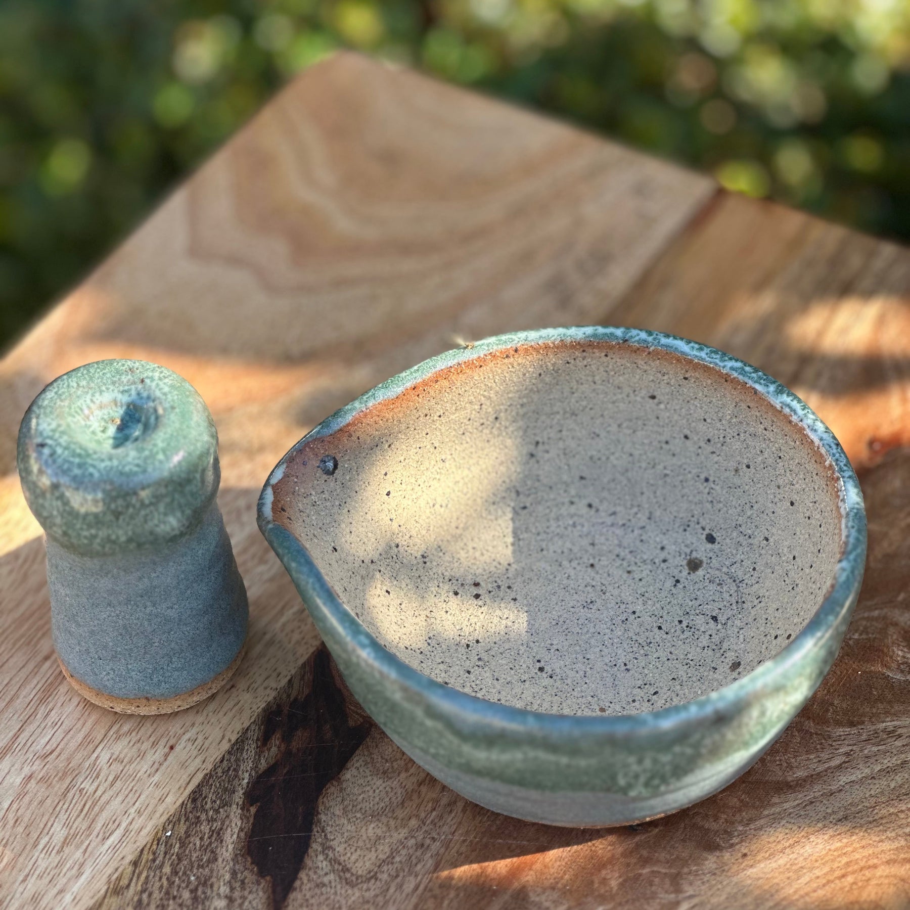 Ceramic Stoneware Pestle and Mortar - Ningaloo Blue