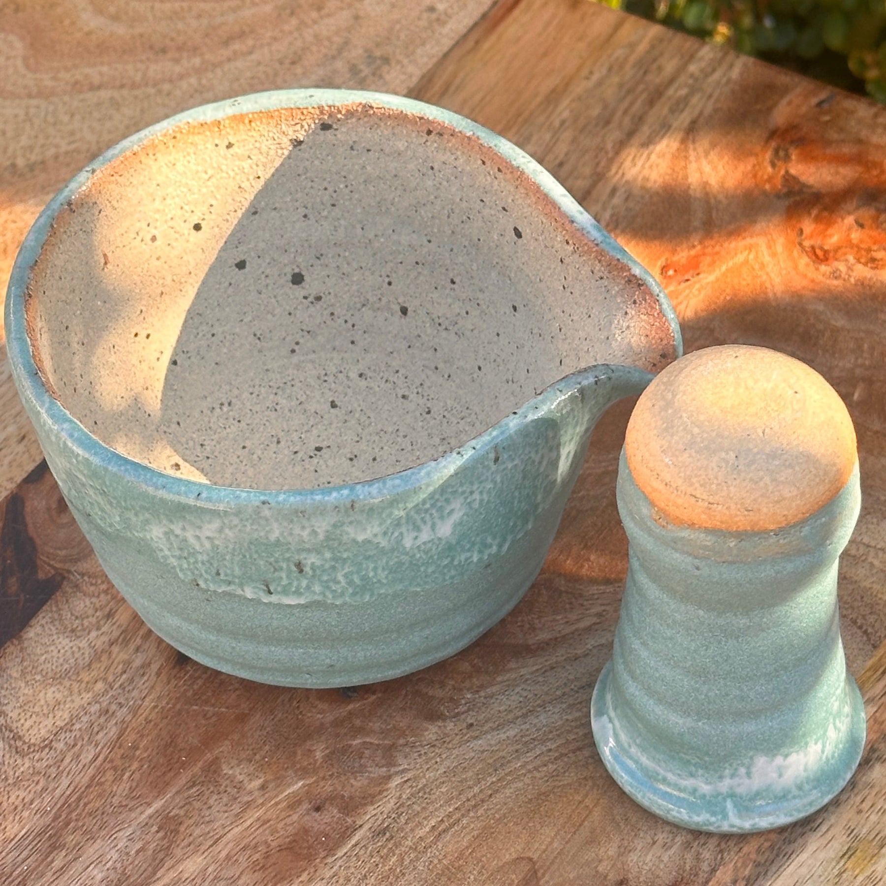 Ceramic Pestle and Mortar - Bunker Bay Blue