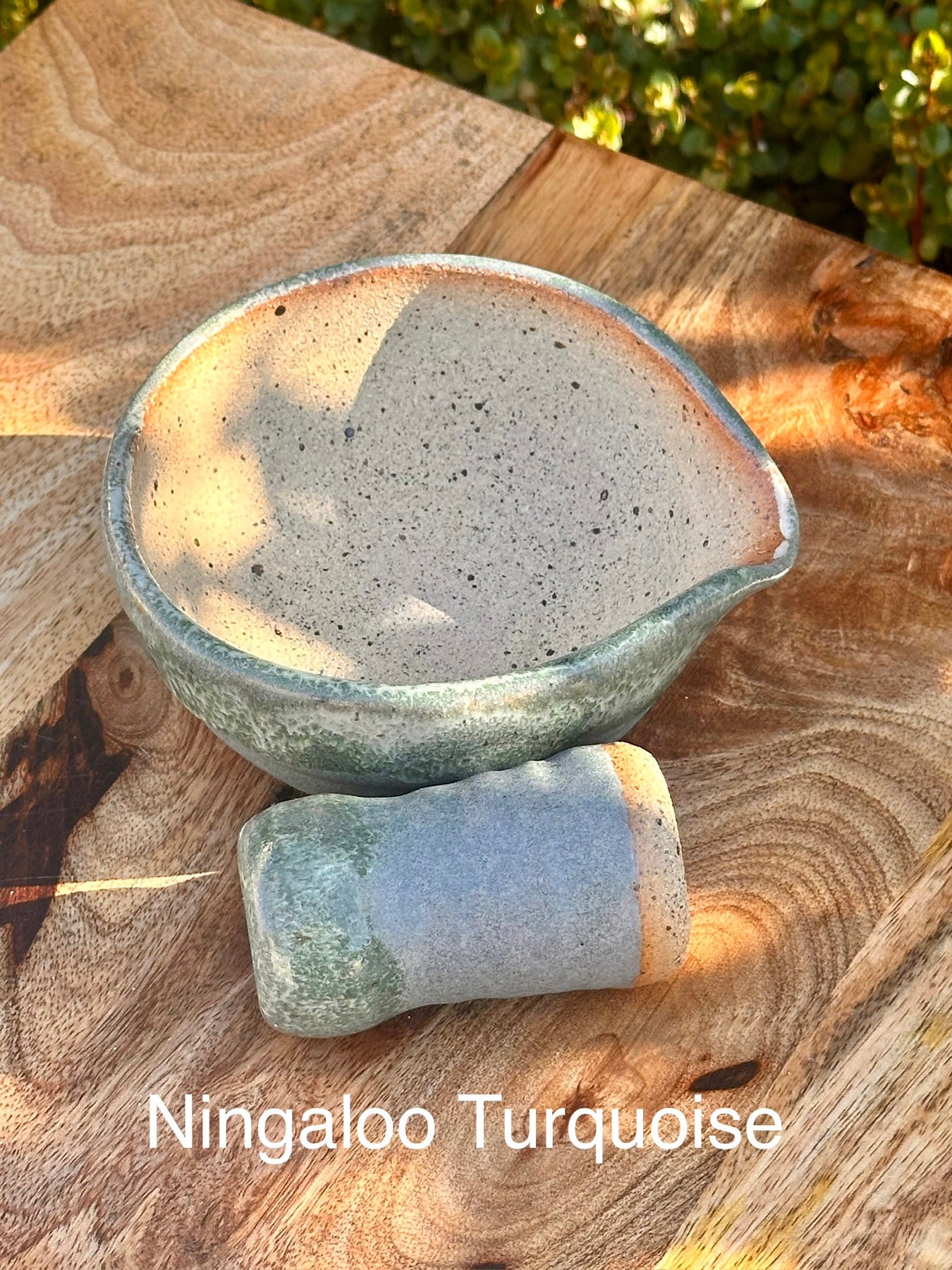 Ceramic Stoneware Pestle and Mortar - Ningaloo Blue