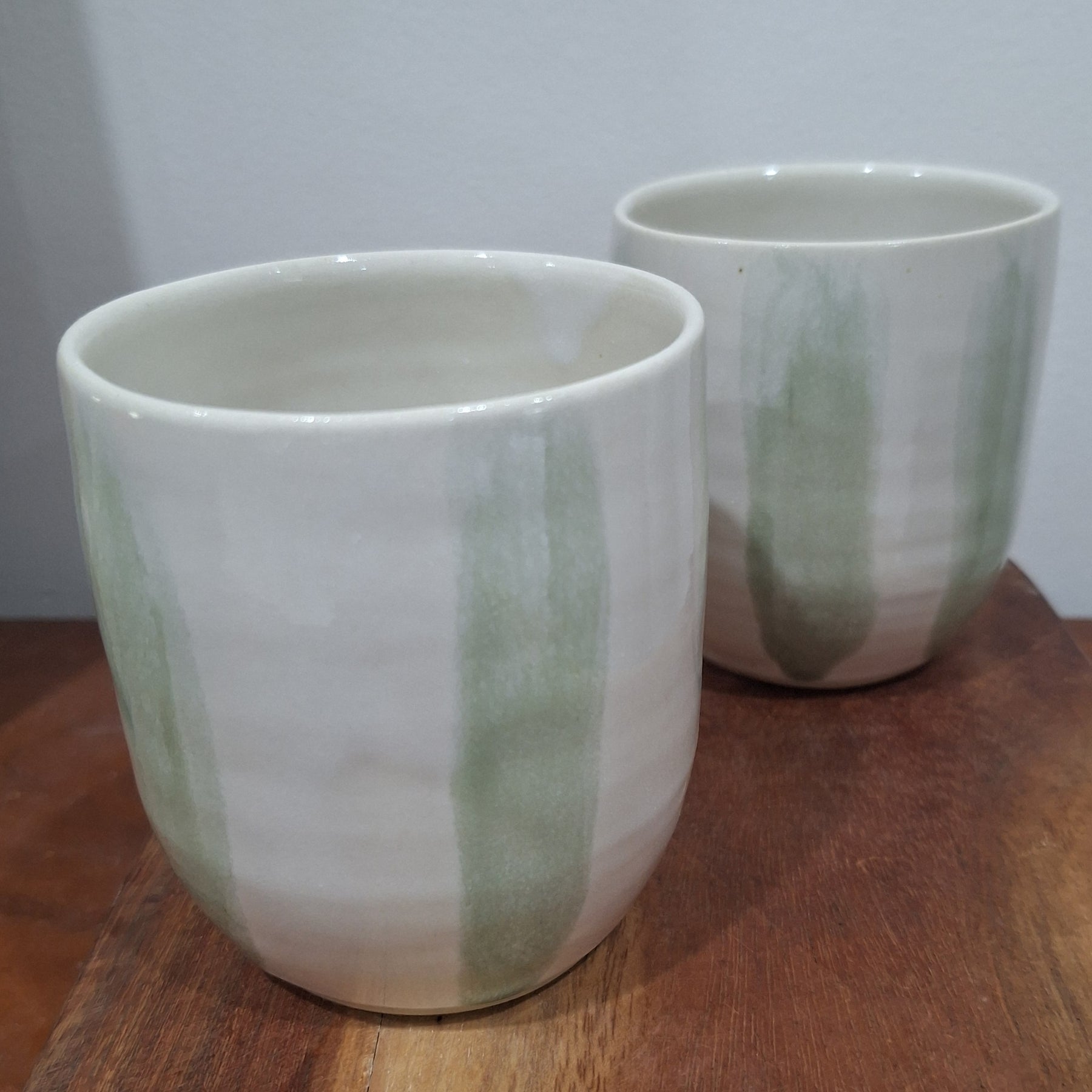 Latte Love - white with green stripes