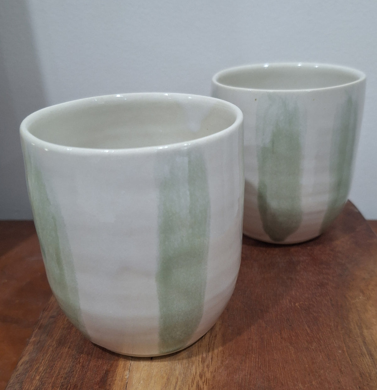 Latte Love - white with green stripes