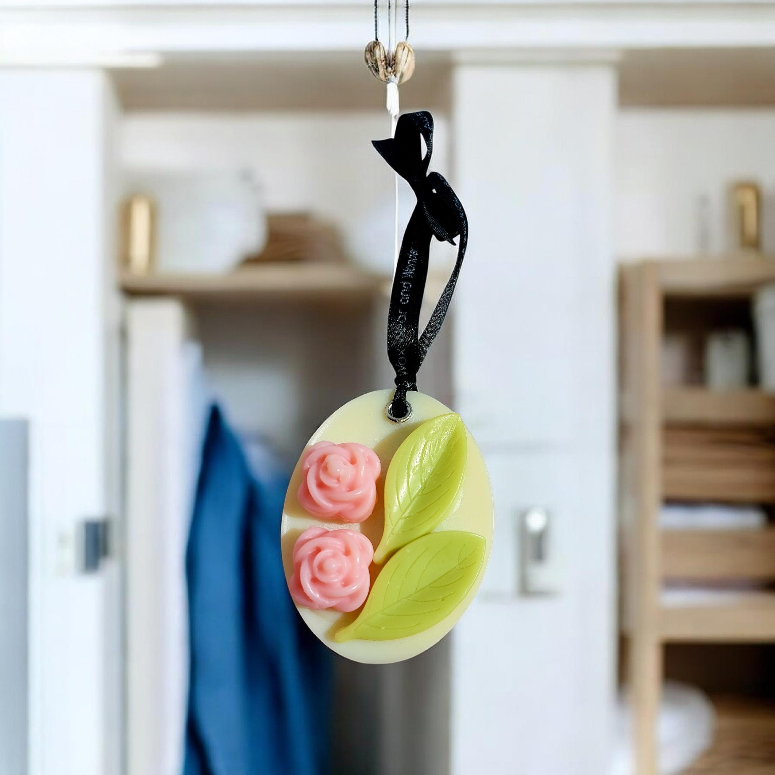 Scented Soy Wax Sachet | Handmade Wardrobe & Drawer Fragrance | Oval - Cherry Blossom