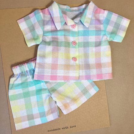 Doll Accessories, Pastel Check Play Suit (21 inch dolls)