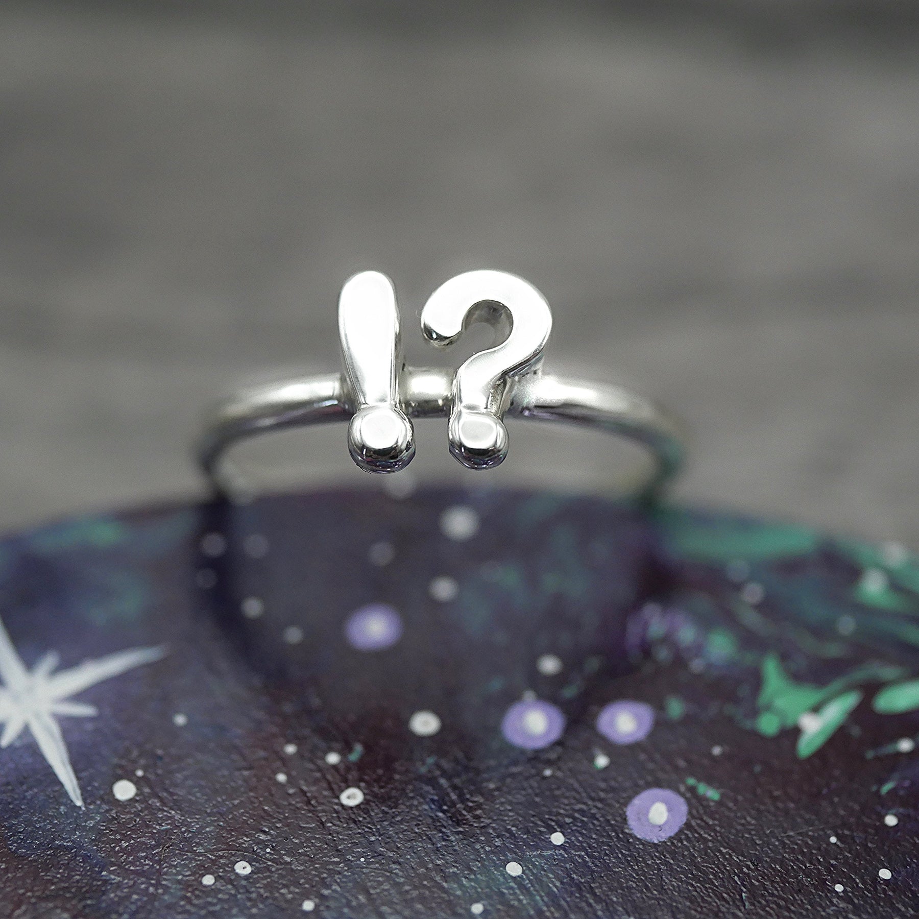 Punctuation Ring - Handmade Solid Sterling Silver Ring by Purplefish Designs