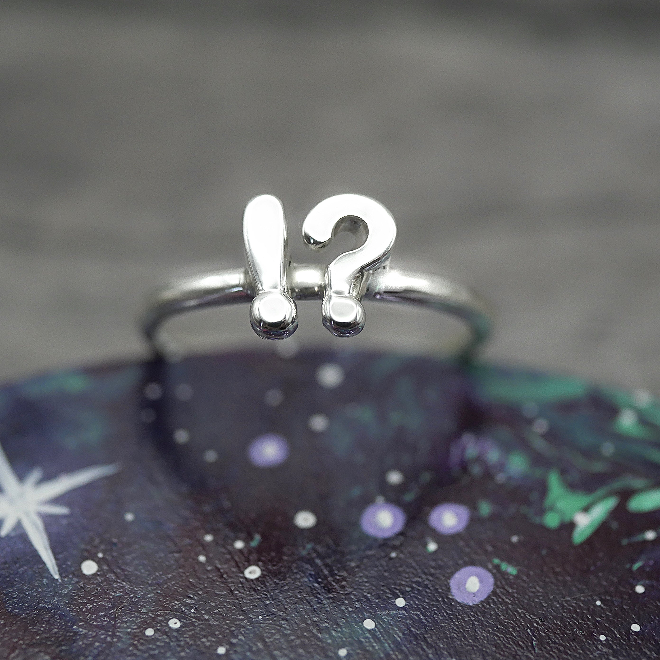 Punctuation Ring - Handmade Solid Sterling Silver Ring by Purplefish Designs