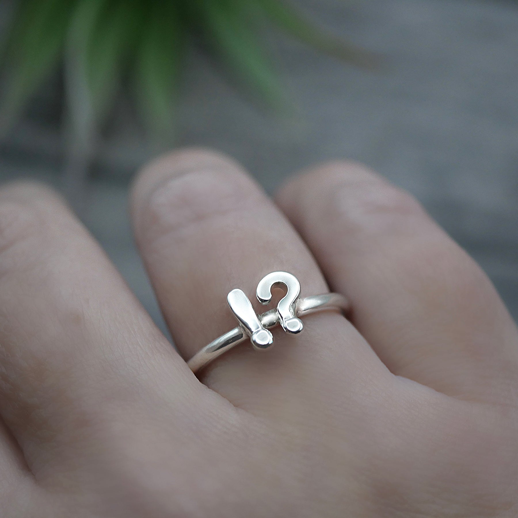 Punctuation Ring - Handmade Solid Sterling Silver Ring by Purplefish Designs