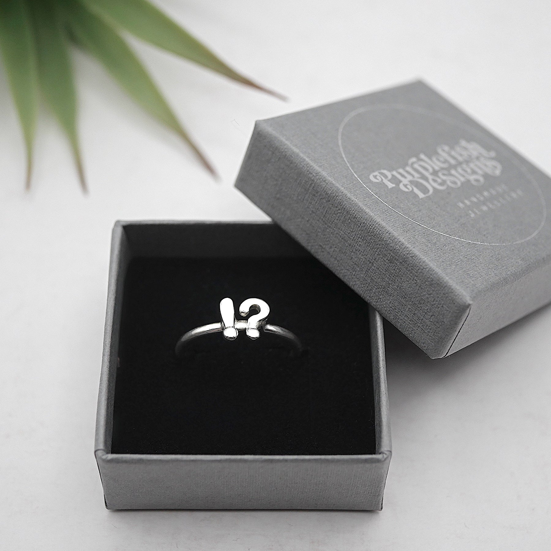 Punctuation Ring - Handmade Solid Sterling Silver Ring by Purplefish Designs