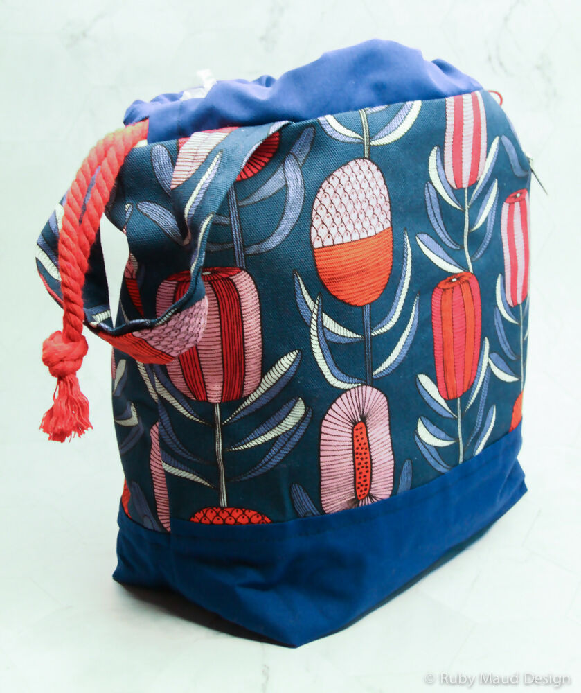 Large Knitting Project Bag - Red Banksia