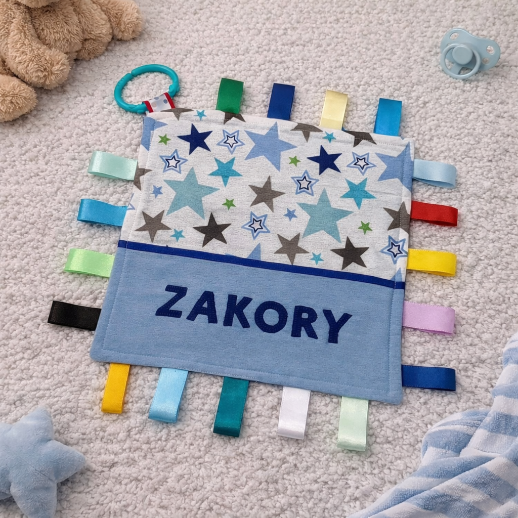 Babies Personalised Taggy Security Blanket / Comforter Toy - Various Designs -