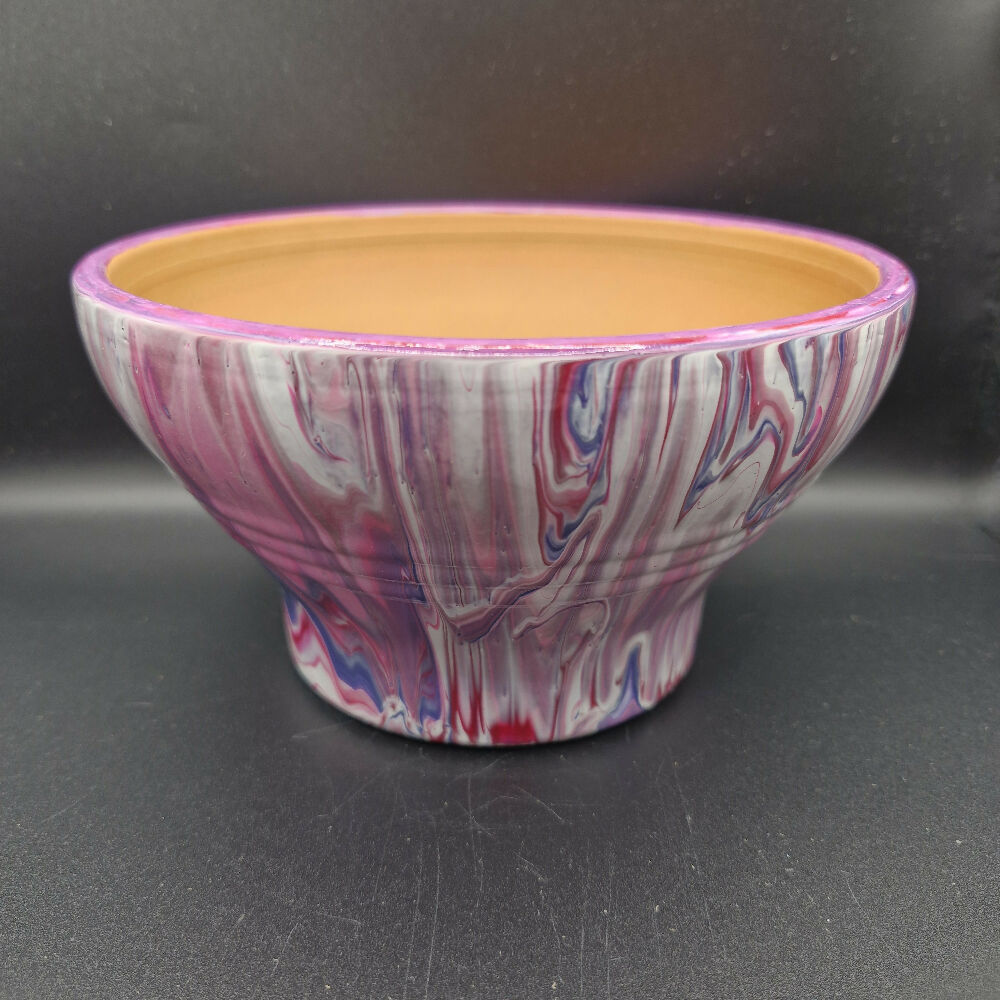 Pink and Purple Painted Terracotta Pot