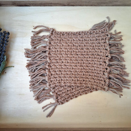 Handmade Crochet Mug Rugs Set of 2 - Cotton