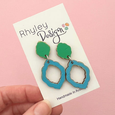 Classic Shaped Hand Painted Wooden Earrings