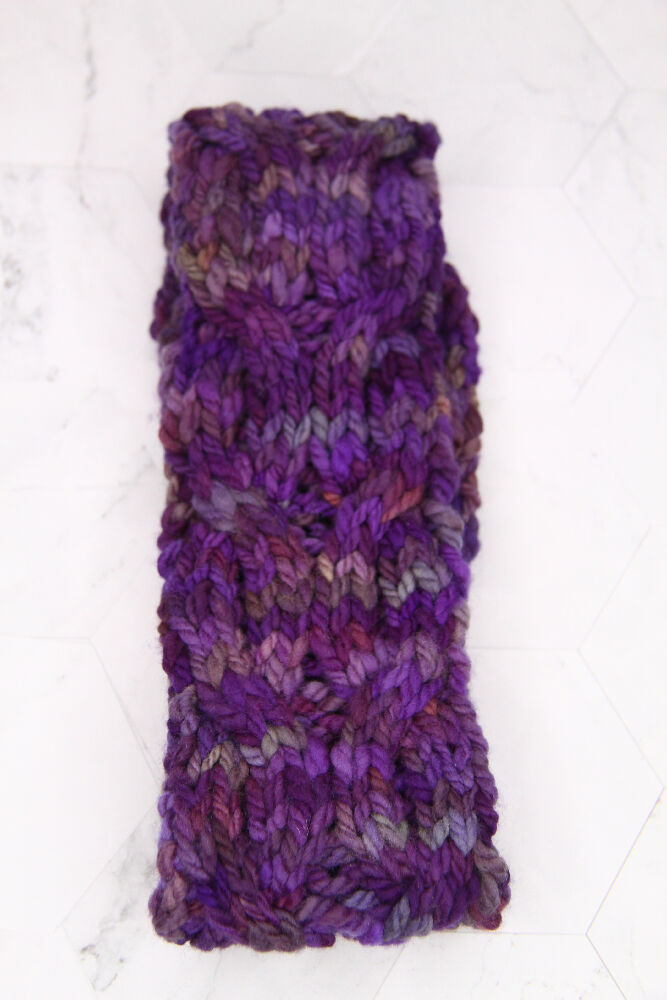 Deep Purple Hand Knitted Headband